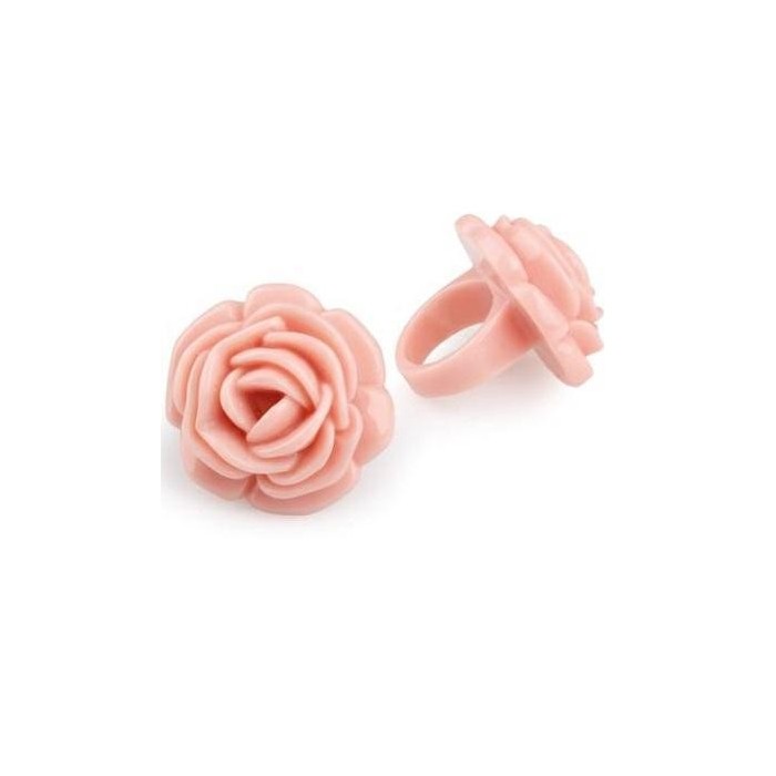 ANELLO CON ROSA SALMONE D3.3X3